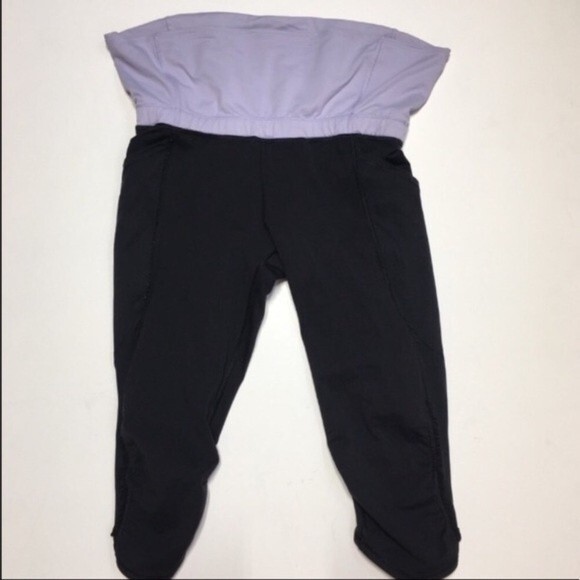 Lululemon Nothing To Hide Crop Black And Lilac 6 - Picture 3 of 8